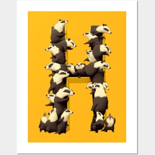 Badgers forming the letter H - Fantasy Posters and Art